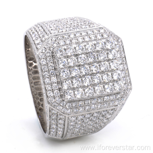 Diamond Micropave Set 18K White Gold Luxury Rings